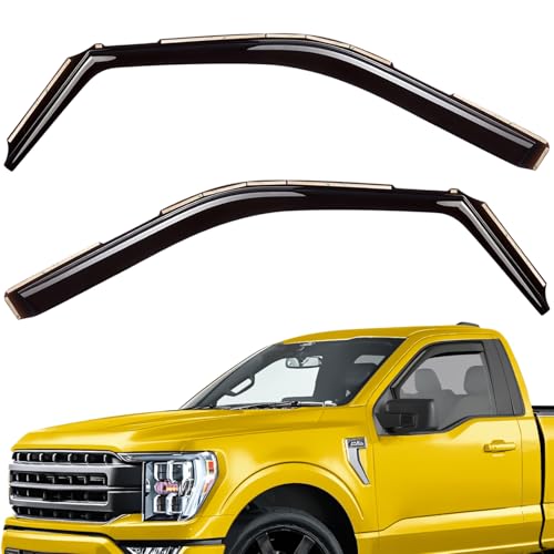 Extra Durable Window Deflectors in-Channel Window Visors Rain Guards Fit for Ford F150 2021-2026 Regular Cab, Sun Visors, Wind Vent for Shades, Exterior Car Accessories - 2 pcs. AG0904 - color: For Ford F150 21-26 Regular Cab