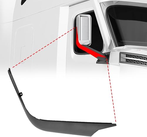 Mirror Arm Cover Fit for 2018-onwards Freightliner New Cascadia Mirror Arm Cover - Black, Driver or Passenger Side, Right,Single, ZK-8630-R