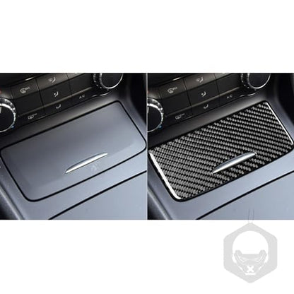 Car Center Control Cigarette Lighter Ashtrays Cover Panel Sticker Real Carbon Fiber Interior Trim Accessories Compatible with Benz CLA C117 2014-2018 GLA X156 2015-2019 Black - color: Center Control Cigarette Lighter Cover Panel