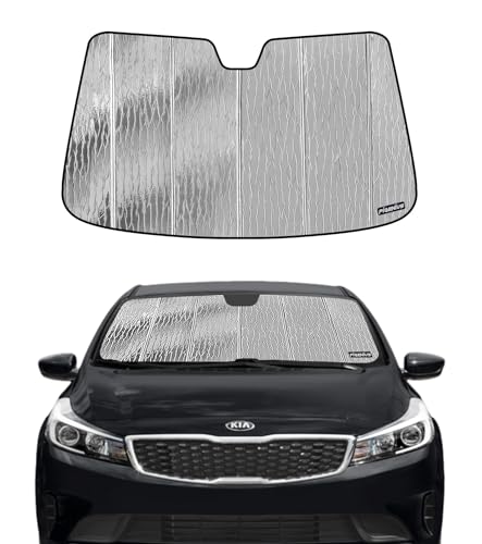 Pigenius Windshield Sunshade for Kia Forte (Sedan 2014-2018 / Koup / Forte5), Reversible Silver/Black - size: for Kia Forte Sedan 2014-2018