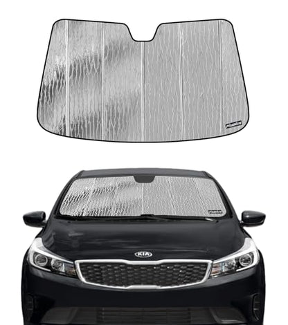 Pigenius Windshield Sunshade for Kia Forte (Sedan 2014-2018 / Koup / Forte5), Reversible Silver/Black - size: for Kia Forte Sedan 2014-2018