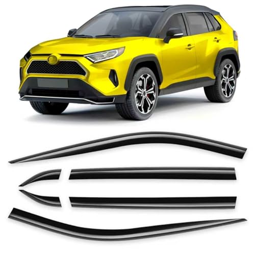 6-pcs Window Rain Guard for Toyota RAV4 2019-2025 RAV 4 Low-Profile Rain Guards Side Window Visors Low Profile Vent Visor Window Deflectors Tape-On Vent Shades Car Accessories - size: 2019-2025 Toyota RAV4