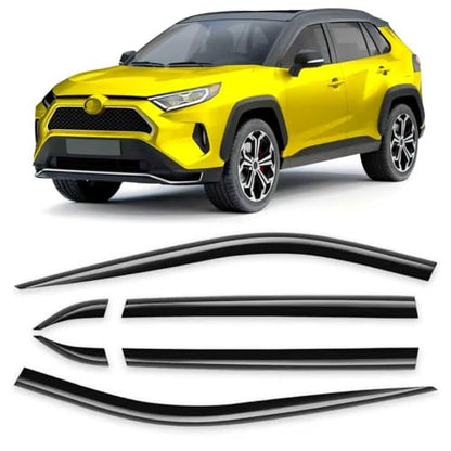 6-pcs Window Rain Guard for Toyota RAV4 2019-2025 RAV 4 Low-Profile Rain Guards Side Window Visors Low Profile Vent Visor Window Deflectors Tape-On Vent Shades Car Accessories - size: 2019-2025 Toyota RAV4