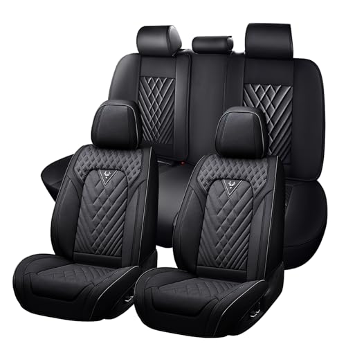 Car Seat Covers for Kia Sportage 2002-2026, Waterproof Nappa Leather Full Set Seat Cover, Anti-Slip and Comfortable Automotive Seat Protector&Accessories(Black) - color: Black, size: Full Set