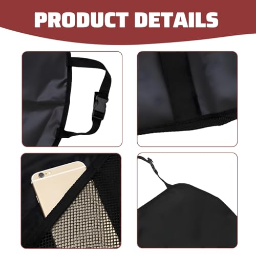 Zpana 2PCS Car Kick Mat Back Seat Protector, Large Vehicle Backseat Protector with 2 Mesh Storage Pockets, Automotive Back Seat Storage Organizer for Kids, Universal for Truck SUV Sedan