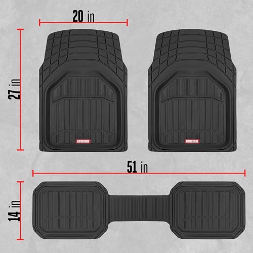 Motor Trend 943-BK FlexTough Defender Car Floor Mats -Next Generation Deep Dish Heavy Duty Contour Liners for Car SUV Truck & Van-All Weather Protection, Trim to Fit Most Vehicles Black - color: Black, style: FlexTough NextGen