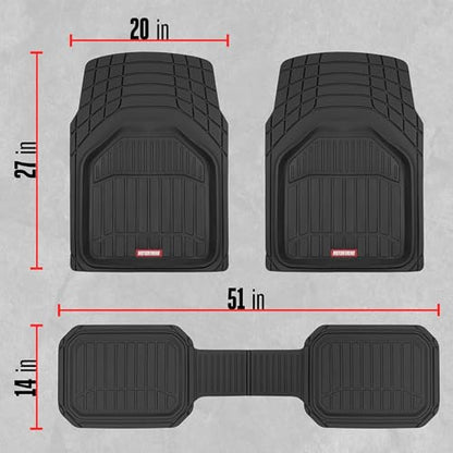 Motor Trend 943-BK FlexTough Defender Car Floor Mats -Next Generation Deep Dish Heavy Duty Contour Liners for Car SUV Truck & Van-All Weather Protection, Trim to Fit Most Vehicles Black - color: Black, style: FlexTough NextGen