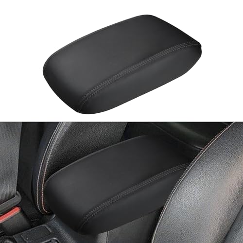 INTGET Car Center Console Armrest Cover for Subaru Crosstrek Accessories 2012 2013 2014 2015 2016 2017 Impreza 2012-2016 Leather Arm Rest Box Lid Middle Console Cover (Black Stitches, 2012-2017) - color: Black Stitches