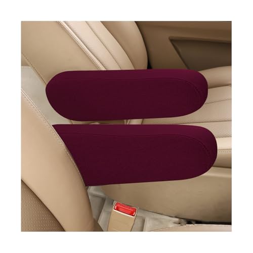 Kewucn 2 PCS Car Front Seat Armrest Covers, Elastic Fabric Auto Seat Armrest Protectors, Universal Seat Arm Rest Cover Replacement, Vehicle Interior Decor Accessories (Wine Red) - color: Wine Red
