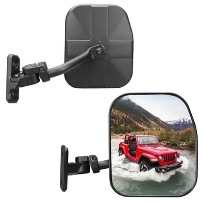 SHEJISI Wrangler Mirrors Doors Off Compatible with Wrangler JK TJ & Unlimited 1997-2018,Wrangler Mirrors Can be Folded and Reset When Encountering Obstacles,The HD Large Field of View is Anti-shaking