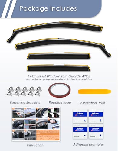 in-Channel Window Rain Guard for Honda CR-V 2017-2022 CRV Rain Guards Side Window Visors Low Profile Vent Visor Window Deflectors Vent Shades Car Accessories - size: Fit for 2017-2022 Honda CR-V (CRV)