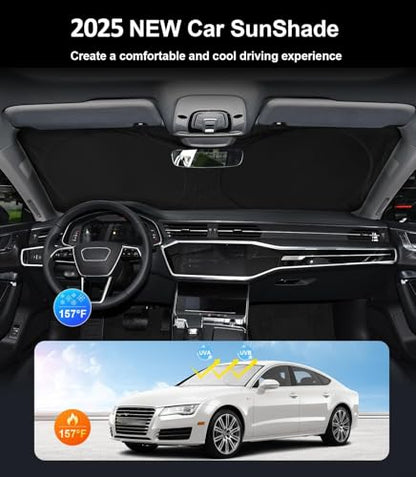 Custom Windshield Sunshade for Audi A4 A5 & S5 RS5 2018-2022 2023 2024 2025 Front Window Shades Cover for Windshield Sun Visor Screen Protector 210T Reflective Blocks UV Rays Cool Car Accessories - size: For Audi A4 A5 & S5 Rs5 2018-2024