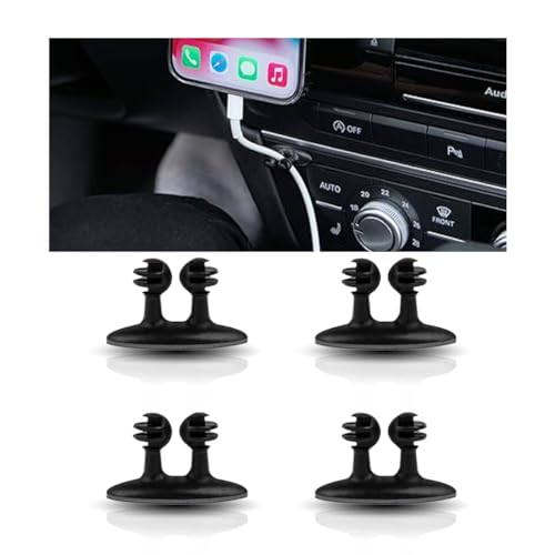 4PCS Car Cable Clips USB Cable Line Clip Holder for Car, Durable Strong Adhesive Cord Cable Holder Wire Organizer, Cord Organizer Cable Management Wire Holders for Cords - color: 4PCS
