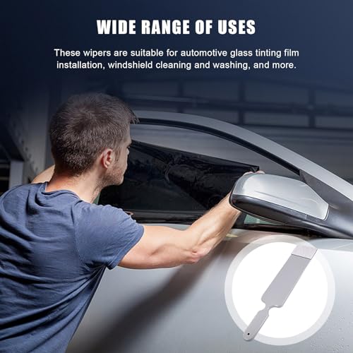 Dickno Bulldozer Squeegee, Long Handle Flat Glass Bulldozer Tint Tools, Scrubber Paddle Squeegee for Car Front Rear Windows Cleaning, Vinyl Wrap and Snow Frost Ice Removal Tool (Grey) - color: Gray