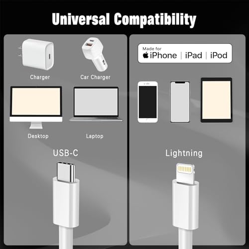 USB C to Lightning Cable, Apple Carplay Cable 3FT Car iPhone Charger Fast Charging Cord for iPhone 14 13 12 11 Pro Max XR XS X 8 Plus, Car Charging Cord
