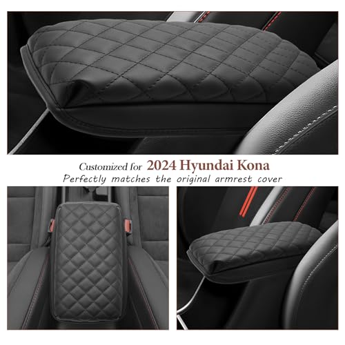 SKTU for 2024 2025 2026 Hyundai Kona Center Console Cover 2024 2025 2026 Kona SE/SEL/N Line/Limited Armrest Pad Cover Kona Seat Box Cover Hyundai Kona 2024 2025 2026 Accessories Center Console Cushion - color: 2024+ Kona
