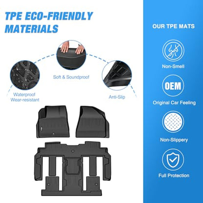 Nilight Floor Mats for Chevy Traverse 2009-2017/2008-2017 Buick Enclave / 2007-2010 Saturn Outlook / 2007-2016 GMC Acadia All Weather Custom Fit Heavy Duty Floor Liners - color: 2009-2017 Chevy Traverse