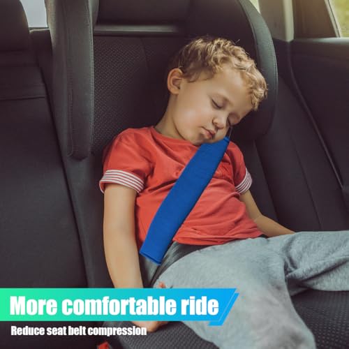 2PCS Long Car Seat Belt Cover Pads, Soft Mesh Seatbelt Shoulder Strap Protector Pad for Comfort Driving, Breathable Car Seat Belt Pad Harness Cushion Protect Your Neck and Shoulder (Blue) - color: Blue