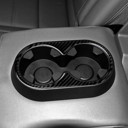 Car Carbon Fiber Cup Holder Sticker Decal Cover Interior Trim for Chevrolet Silverado/GMC Sierra 1500 2500HD 3500HD 2014-2018 Accessories - color: Cup Holder
