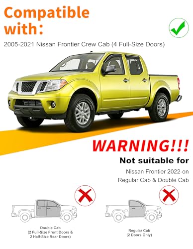 Extra-Thick Window Rain Guard for 2005-2021 Nissan Frontier Crew Cab Rain Guards Tape-on Side Truck Window Visors Low Profile Vent Visor Window Deflectors Vent Shades Car Accessories - size: Fit for 2005-2021 Nissan Frontier Crew Cab