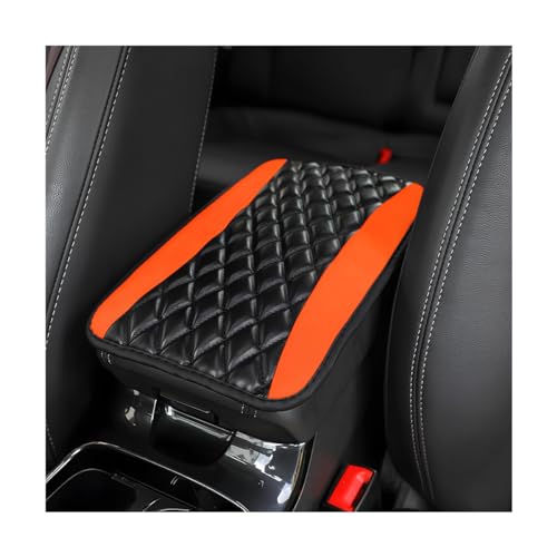 Osilly Car Center Console Pad, Universal Waterproof Armrest Seat Box Cover, 12.6" x 7.5" PU Leather Auto Armrest Protector, Car Interior Accessories Decor for Most Vehicles, Truck, SUV (Orange) - color: Orange