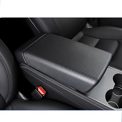 Tesla Model 3 / Y Arm Rest Cover & Center Console Cover, Compatible with 2017-2023 Model 3 and 2020-2024 Model Y, ABS Material Scratch Resistant (Matte Carbon Fiber Pattern) - color: Matte Carbon Fiber Pattern, size: Model 3/Y