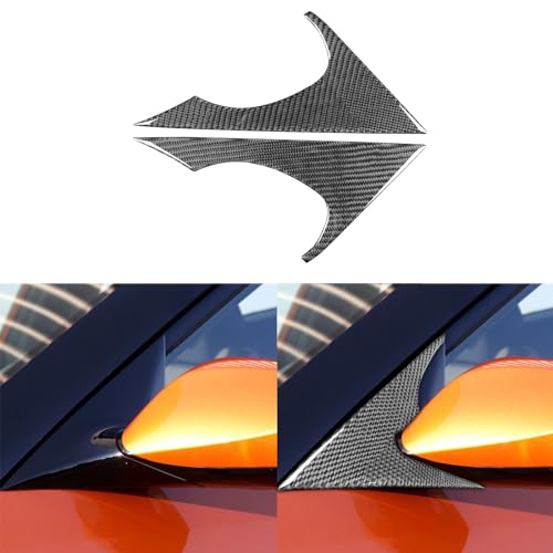 NVCNX Real Carbon Fiber Front Door Side Rearview Mirror A Pillar Post Triangle Decal Cover Trim Decoration Sticker Compatible with Hyundai Veloster 2012 2013 2014 2015 2016 2017 Exterior Accessories - color: Rearview Mirror A Pillar