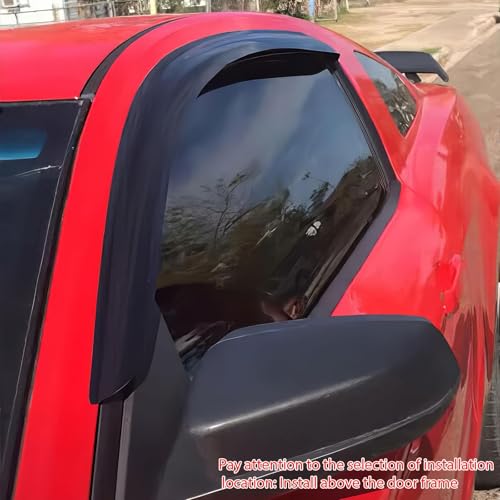 Window Visor Compatible with 2010-2014 Ford Mustang Coupe(Not Fits Convertible), Acrylic Smoke Tinted 2PCS Sun Rain Shade Guard Wind Vent Air Deflector by IKON MOTORSPORTS, 2011 2012 2013