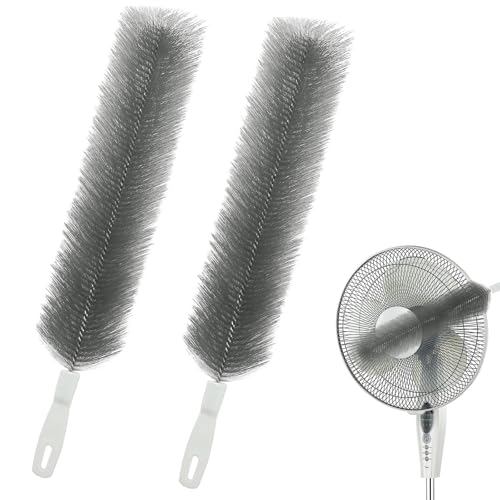 Fan Cleaning Brush, Bendable Fan Duster Fans Cleaner for Your Electric Fans Reusable Dust Cleaner Microfiber Head Dusting Brush for Air Conditioning, Home Car Vents, Curtain, Shutters 2 Pcs Grey - color: Gray