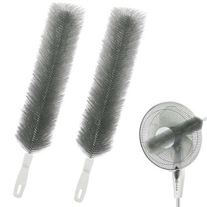 Fan Cleaning Brush, Bendable Fan Duster Fans Cleaner for Your Electric Fans Reusable Dust Cleaner Microfiber Head Dusting Brush for Air Conditioning, Home Car Vents, Curtain, Shutters 2 Pcs Grey - color: Gray