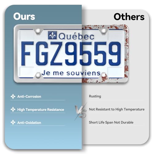 Ohuhu License Plate Frames, 2 Pcs 4 Holes Slim Stainless Steel Polish Mirror License Plate Frame + Chrome Screw Caps (Silver) - style: Silver - 4 Holes