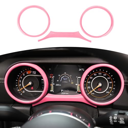 RT-TCZ for Jeep JL Dashboard Instrument Panel Gauges Trim Ring Cover for Jeep Wrangler JL JLU Gladiator JT 2018-2023 Pink Interior Accessories 3pcs - color: Pink