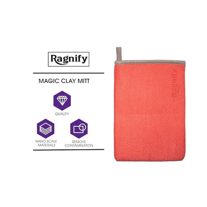 Pack of 2 Clay Mitt Auto Detailing Medium Grade Clay Bar Alternative Mitt for Flawless Removal of Surface Bonded Micro Contaminant (Red) - color: Red