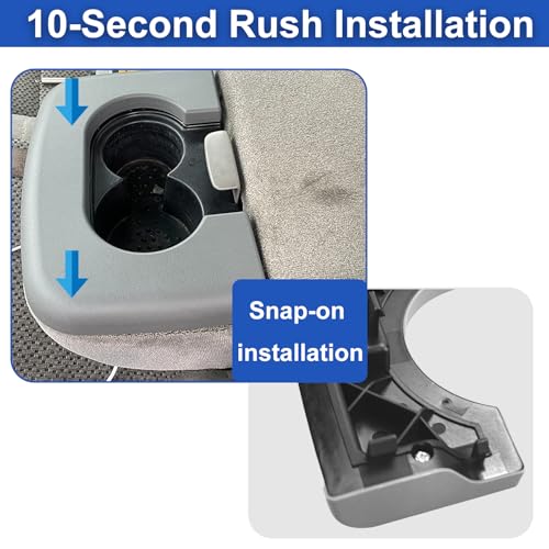 Center Console Cover Cup Holder Armrest Replacement Pad Compatible with Ford F150 1997-2003 Grey (Hard Plastic NOT Padded) - color: Grey, size: 1997-2003