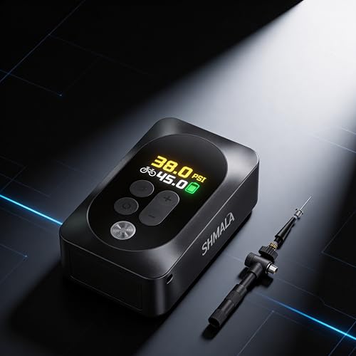 Mini Electric Bike Pump, 120g Ultra-Light 150 PSI Portable Bike Tire Inflator with Digital Gauge, USB-C Rechargeable Auto-Stop, Presta & Schrader for Road Mountain E-Bike - color: Mini Black