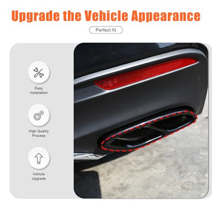 2PCS Car Exhaust Pipe Cover Compatible with Mercedes-Benz GLC Class 2023 Exhaust Tail Pipe Cover Trim Rear Bumper Exhaust Pipe Cover ABS Exterior Accessories (Silver) - style: Silver