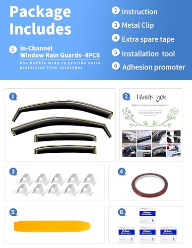 in-Channel Window Rain Guards Fit for Dodge Durango 2011-2025 2026 Extra Durable Rain Guard Side Window Deflectors Window Vent Visors Shades Exterior Car Accessories - size: Fit for 2011-2026 Dodge Durango