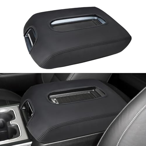 INTGET Center Console Armrest Cover for Chevy Silverado & GMC Sierra Accessories 2014 2015 2016 2017 2018,Leather Arm Rest Box Lid Protector(Black Stitches, Bucket Seat 2014-2018 Silverado/Sierra) - color: Black Stitches, size: Bucket Seat 2014-2018 Silve