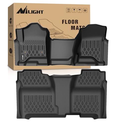 Nilight TPE Floor Mats for Chevy Silverado GMC Sierra 1500 Crew Cab 2014-2018, Chevrolet Silverado Sierra 2500HD 3500HD 2015 2016 2017 2018 2019 All Weather Custom Fit Heavy Duty Floor Liners - color: 2014-2018 Silverado GMC Sierra|Crew Cab|Bench Seat