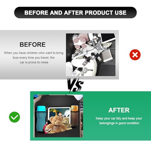 2PCS Car Backseat Organizer, Oxford Car Back Seat Protecter Kick Mat with Touch Screen Tablet Holder, Waterproof Automotive Seatback Storage Bag with Multi Functional Pockets (Zipper) - color: Zipper
