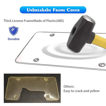 Black 2PC Personalized License Plate Frame with Matching Screw Cap Screws for Easy Installation