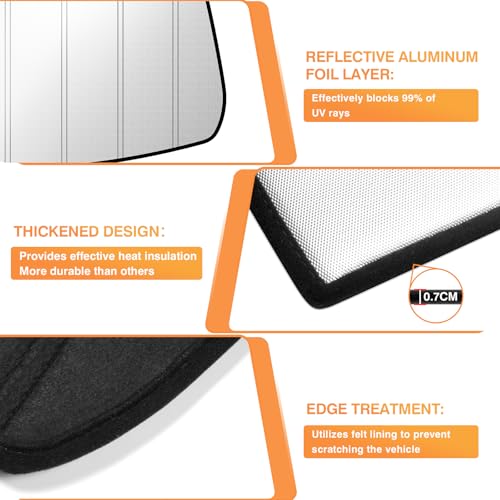 KUST Windshield Sun Shade for Toyota RAV4 2019-2025 Foldable Thicken Window Sunshade UV Protection Keep Cool Sunshield Easy Install Sun Visor Accessories Aluminum Film - size: FOR | Thickened Toyota RAV4 2019-2025