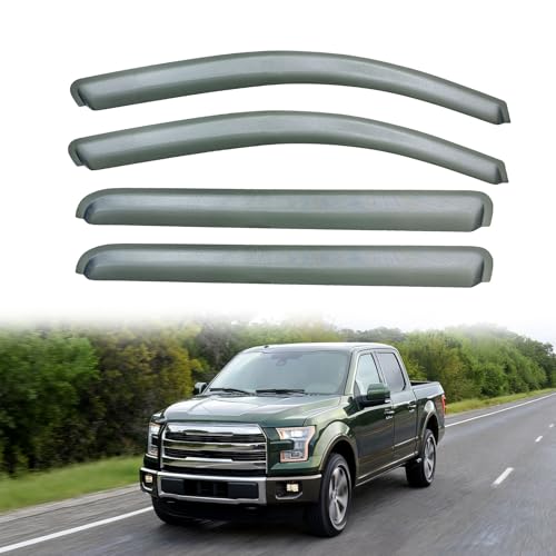 Window Visors Rain Guards for Ford F-150 Super Crew Cab 2015-2024Window Vent Wind Deflectors Visors Shades forFord F-150 Raptor F250/F350/F450/F550 Super Duty Super Crew Cab 2017-2024 Dark Green - size: 14-18 Chevy Silverado & GMC Sierra Crew Cab