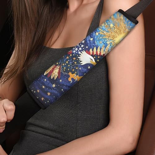 American Eagle Car Seat Belt Cover Soft Car Seatbelt Shoulder Strap Easy to Install Seat Belt Shoulder Strap Covers Fit Most Cars, Truck, Suv, or Van - color: American Eagle