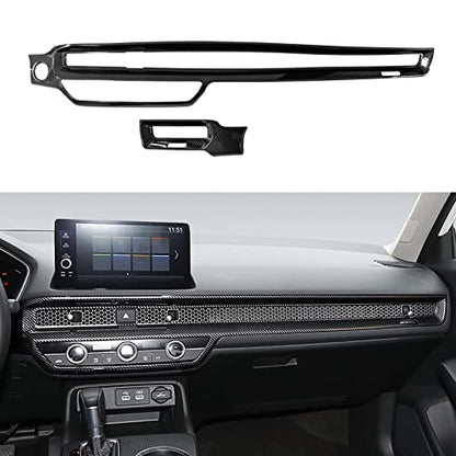 Center Console Dashboard Cover Decals for 2022-2025 Honda Civic 11th Gen Accessories ABS Carbon Fiber Interior Stickers - color: Center Dashboard Cover Trim