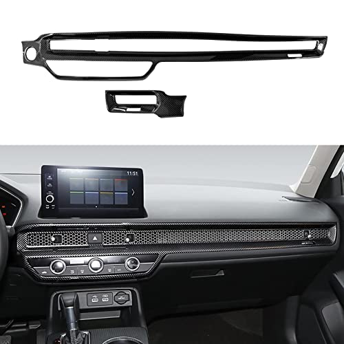Center Console Dashboard Cover Decals for 2022-2025 Honda Civic 11th Gen Accessories ABS Carbon Fiber Interior Stickers - color: Center Dashboard Cover Trim