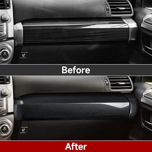 Car Copilot Panel ABS Sticker Carbon Fiber Decal Cover Interior Trim Accessories for Toyota 4Runner SUV 2010-2025 Black - color: Copilot Panel
