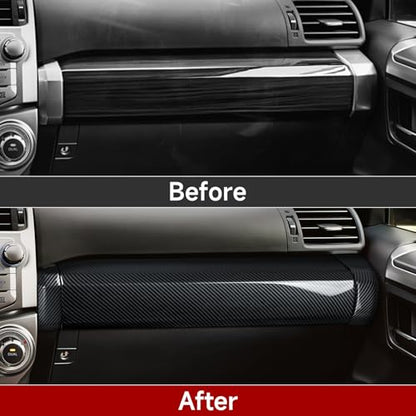 Car Copilot Panel ABS Sticker Carbon Fiber Decal Cover Interior Trim Accessories for Toyota 4Runner SUV 2010-2025 Black - color: Copilot Panel