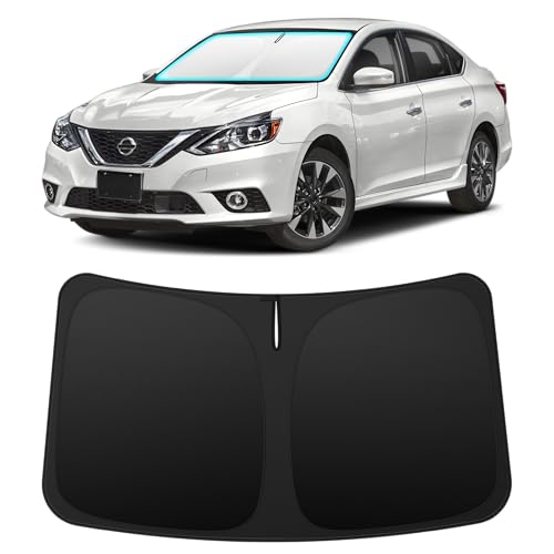 INSAUTO Custom Fit Windshield Sun Shade Accessories for Nissan Sentra 2013-2019, Foldable Front Window Sunshade, UV & Heat Reflector, Keeps Interior Cool, Includes Storage Bag - size: For 2013-2019 Nissan Sentra