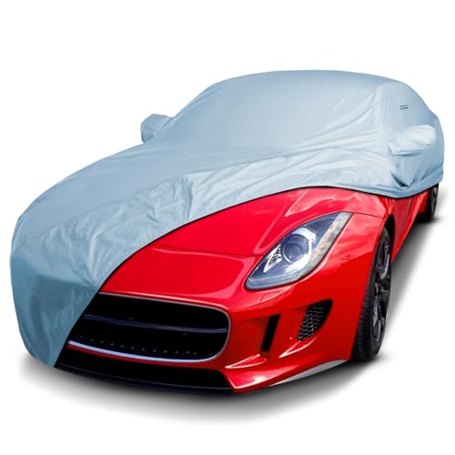 iCarCover Premium Car Cover for 2014-2024 Jaguar F-Type Heavy Duty Waterproof All-Weather Automobiles Custom Fit Indoor Outdoor UV Snow Protection Covers with Straps and Bag - color: Sky Gray, size: 2. F-Type 2014-2024